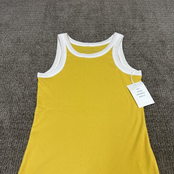 Free Assembly Tank Top Yellow White Sleeveless Women’s Size XS NWT - Picture 5 of 11